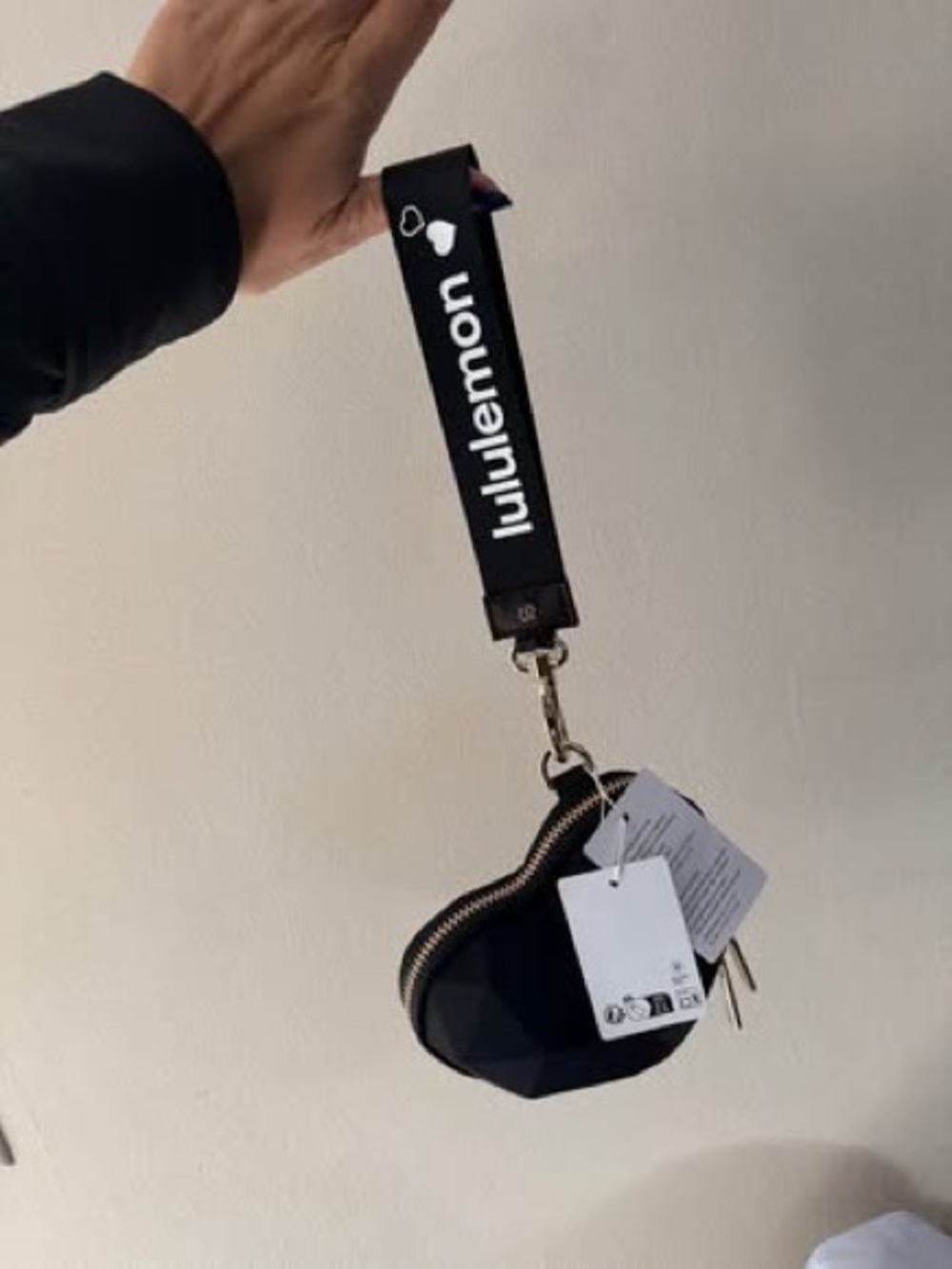 lululemon athletica Black Wristlet Keychain Pouch